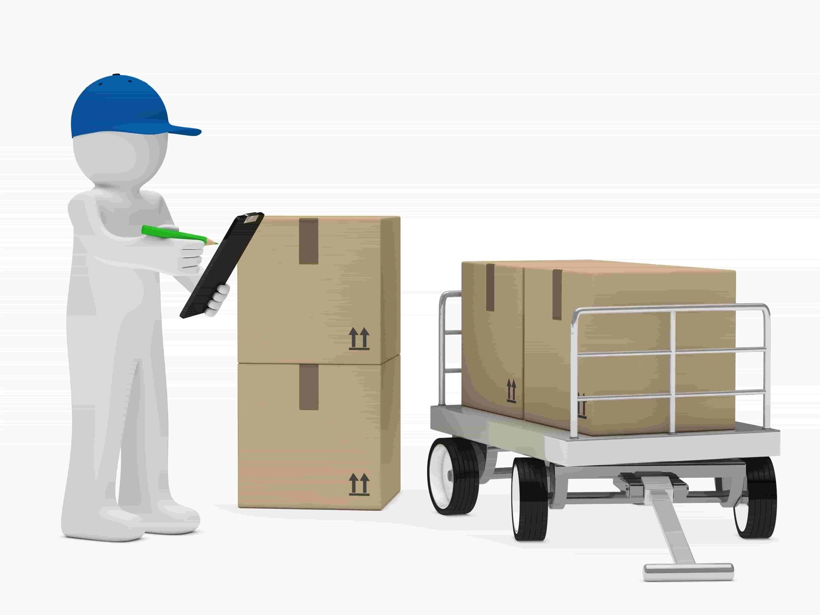 courier figure trolley make signs package cecklist